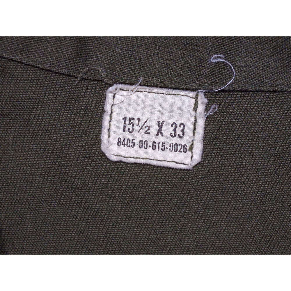 Vintage 1970s US Military Long Sleeve Utility Shirt 8405-00-615-0026 15.5 x 33 - Picture 2 of 9